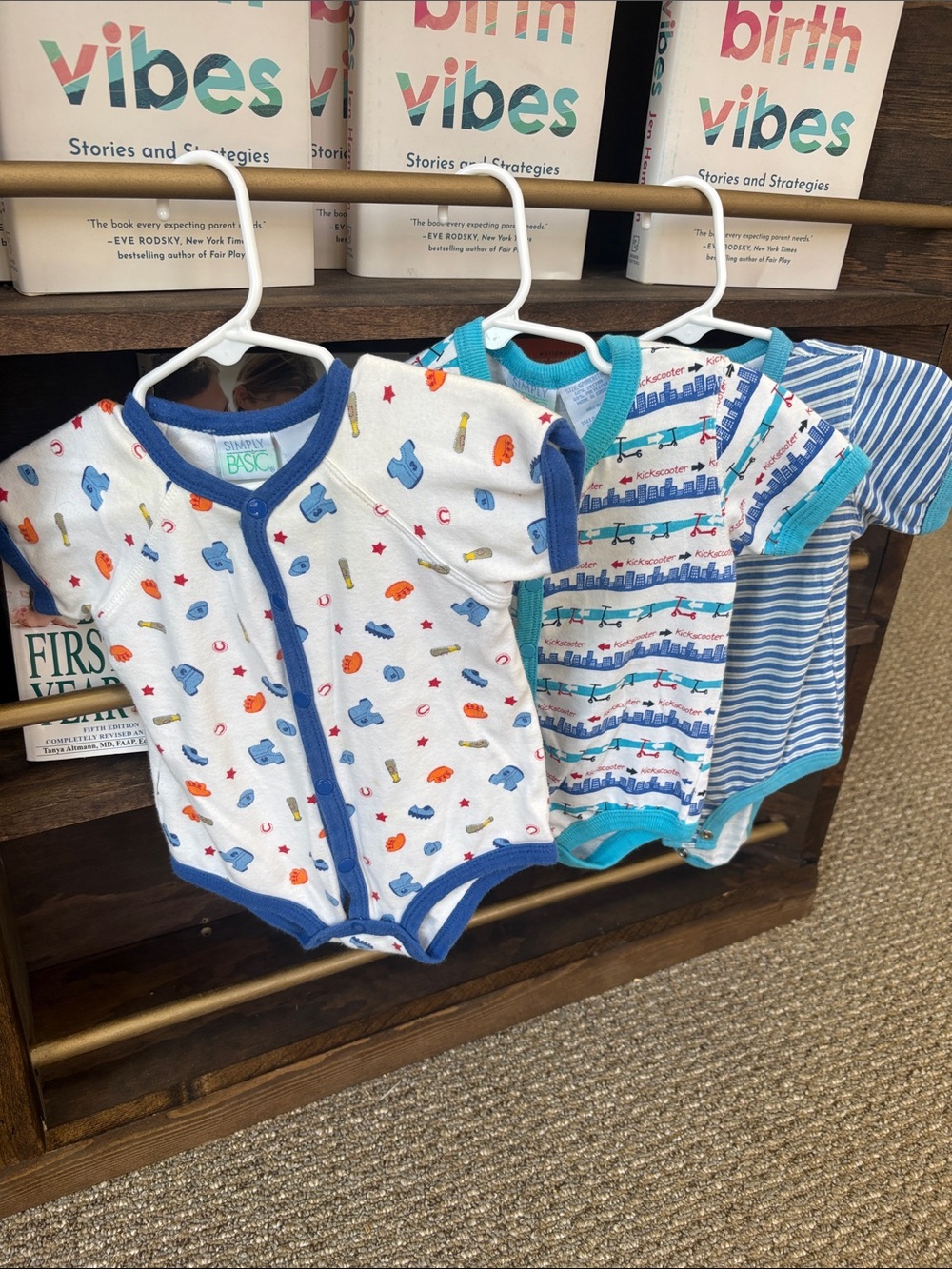 Baby Boys' Blue Short-Sleeve One-Piece Bodysuit - Pack of 3